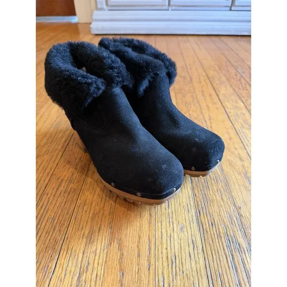 UGG THEBES WOMEN CLOG SUEDE BLACK US 8 /UK 6 /EU 39 EUC - Picture 12 of 12